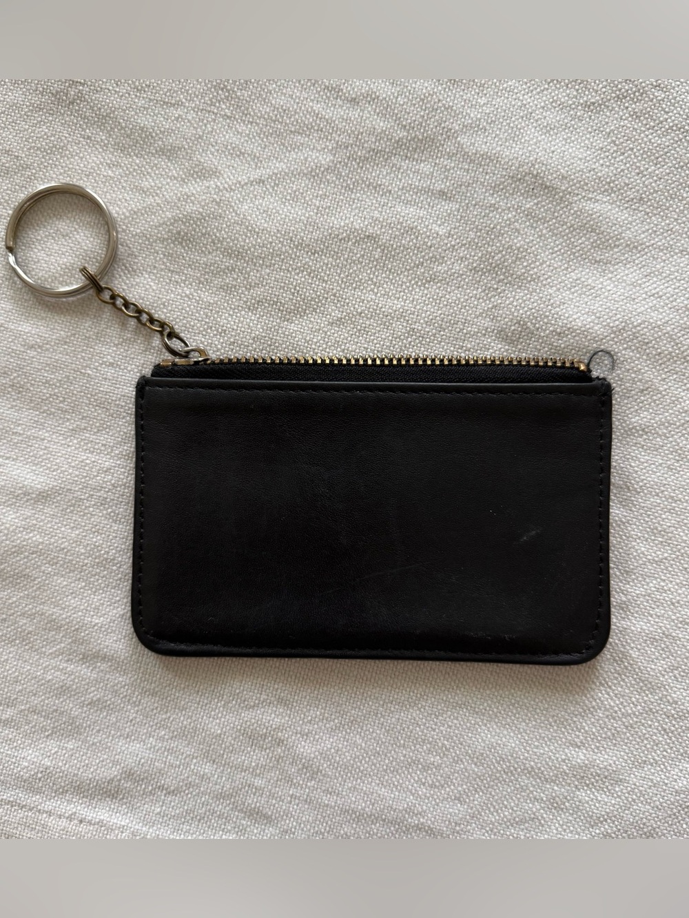 Vintage Coach 6902 Mini Skinny ID Wallet Black Leather Keychain
